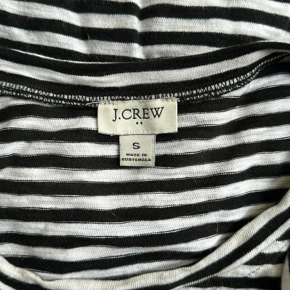 J Crew Short-sleeve striped tie-waist T-shirt dress Black and white size Small - Picture 8 of 8